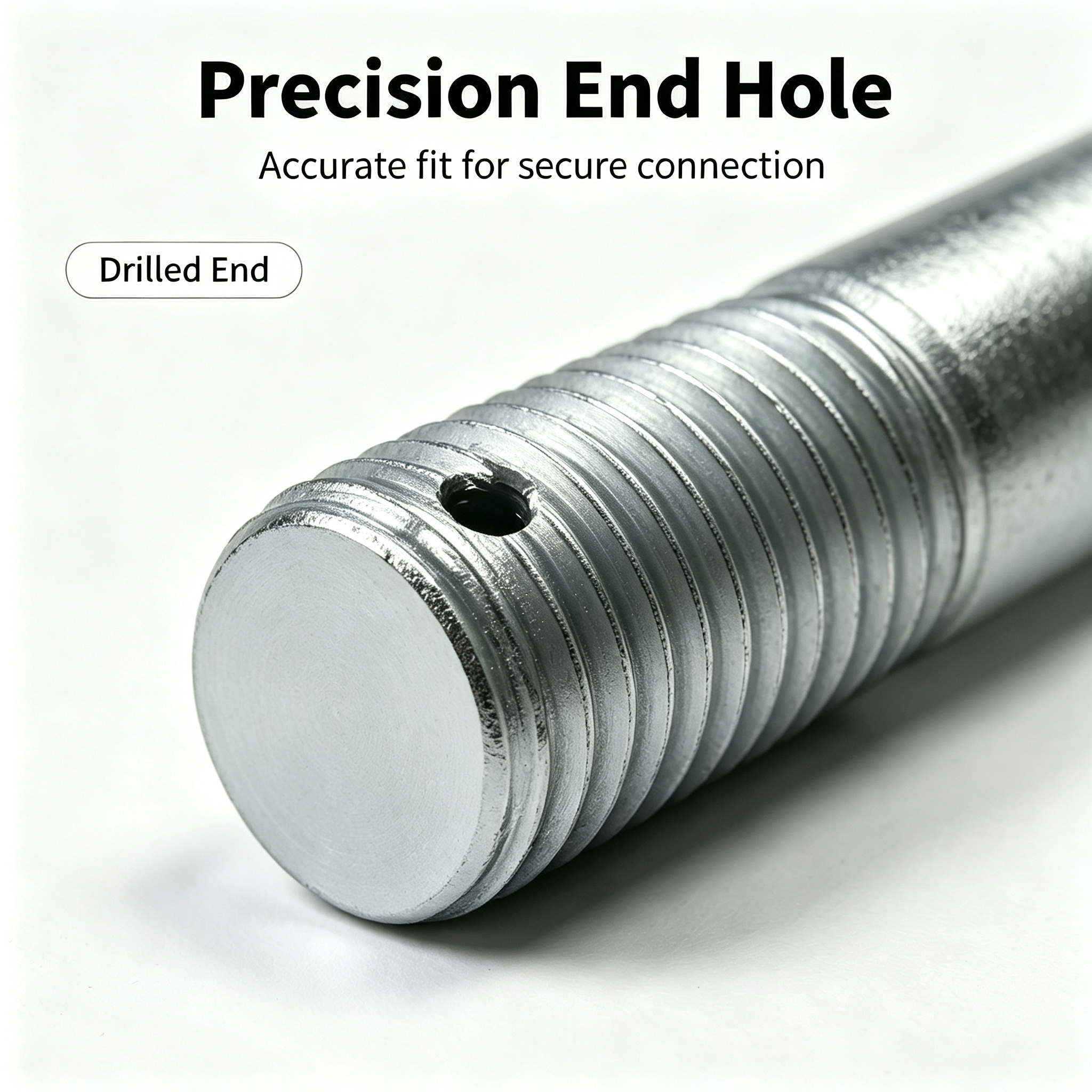 6.8/8.8 Grade Drilled Double End Stud Bolt M36*255mm, Thread 55mm Carbon Steel Galvanized Stud for Heavy Industry Fastening