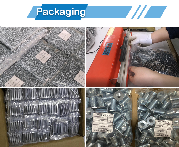 JeaSnn China Supplier Custom Made Carbon Steel with Nickel Plating Bolt and Nut, Customized Flat Head Hex Shoulder Screws
