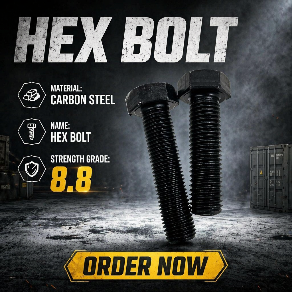 High Strength DIN933 Hexagon Head Bolt Black Oxide Grade 8.8 Carbon Steel M6-M64 Building Structural Hex Bolt Factory Wholesale