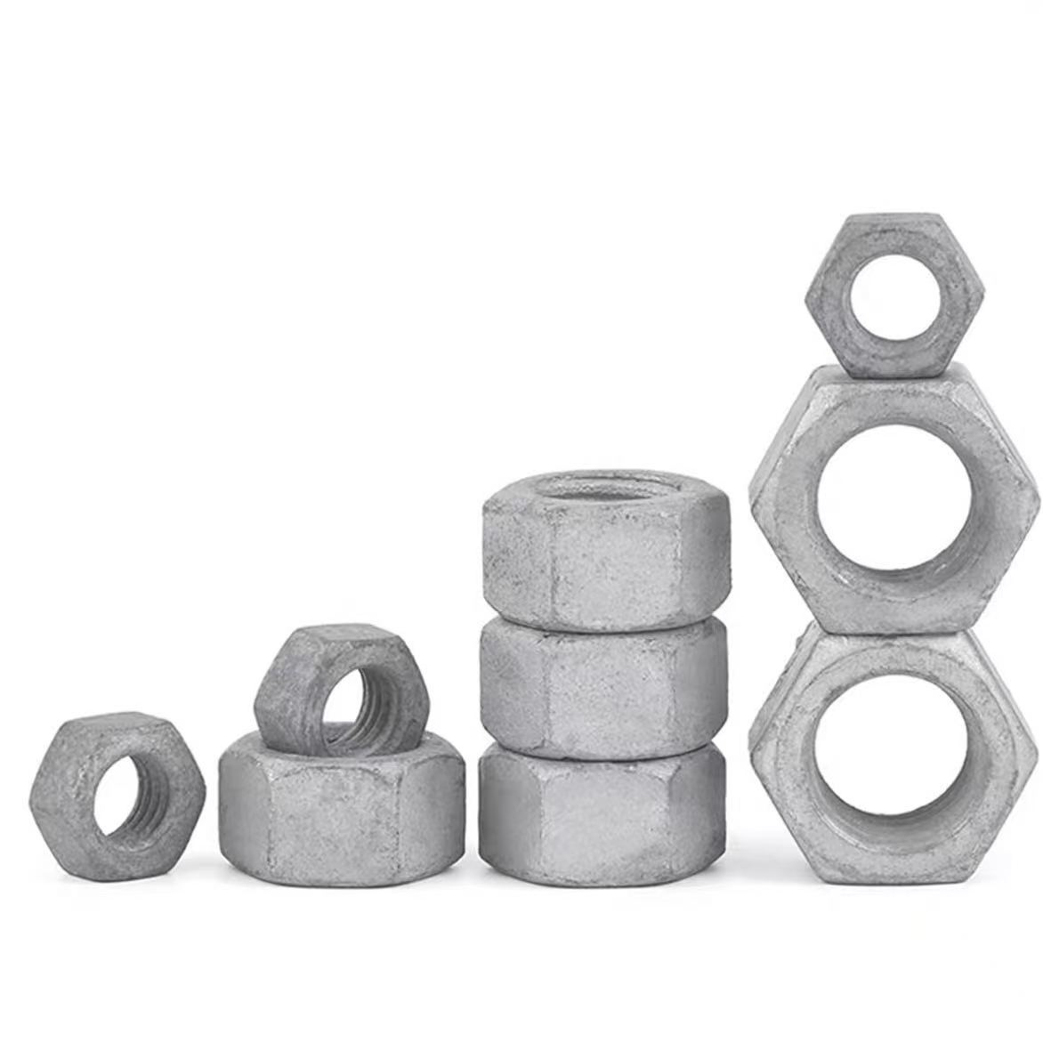 Hot Dip Galvanized Grade 8.8 Carbon Steel Hex Nut DIN934 Heavy Duty Bolts Nuts Screws Fasteners M8 M10 M12 M16 M20