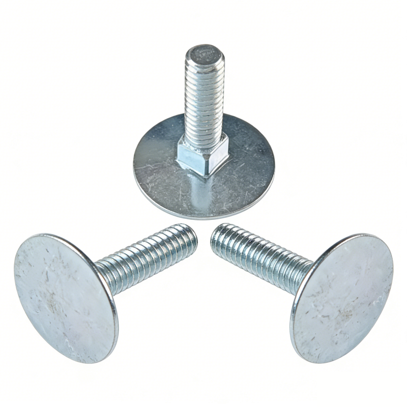 Extra Large Head Carriage Bolts Long Neck Carriage/Elevator Carbon Steel Big Round Flat Head Bolt