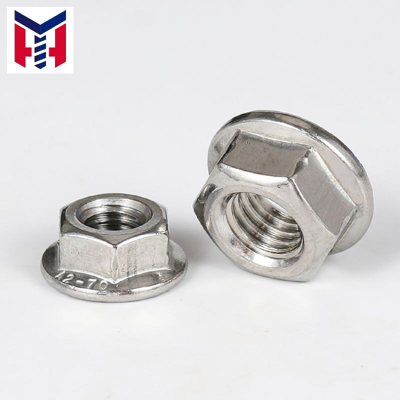 DIN Standard Titanium Hex Flange Locking Nuts with Plain Finished for Automotive Industry