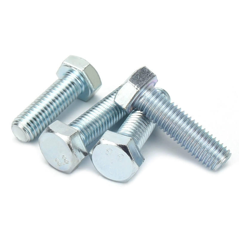 Zinc Plated Grade 8.8 Alloy Steel Hex Head Bolts Fasteners High Strength for General Industry Construction