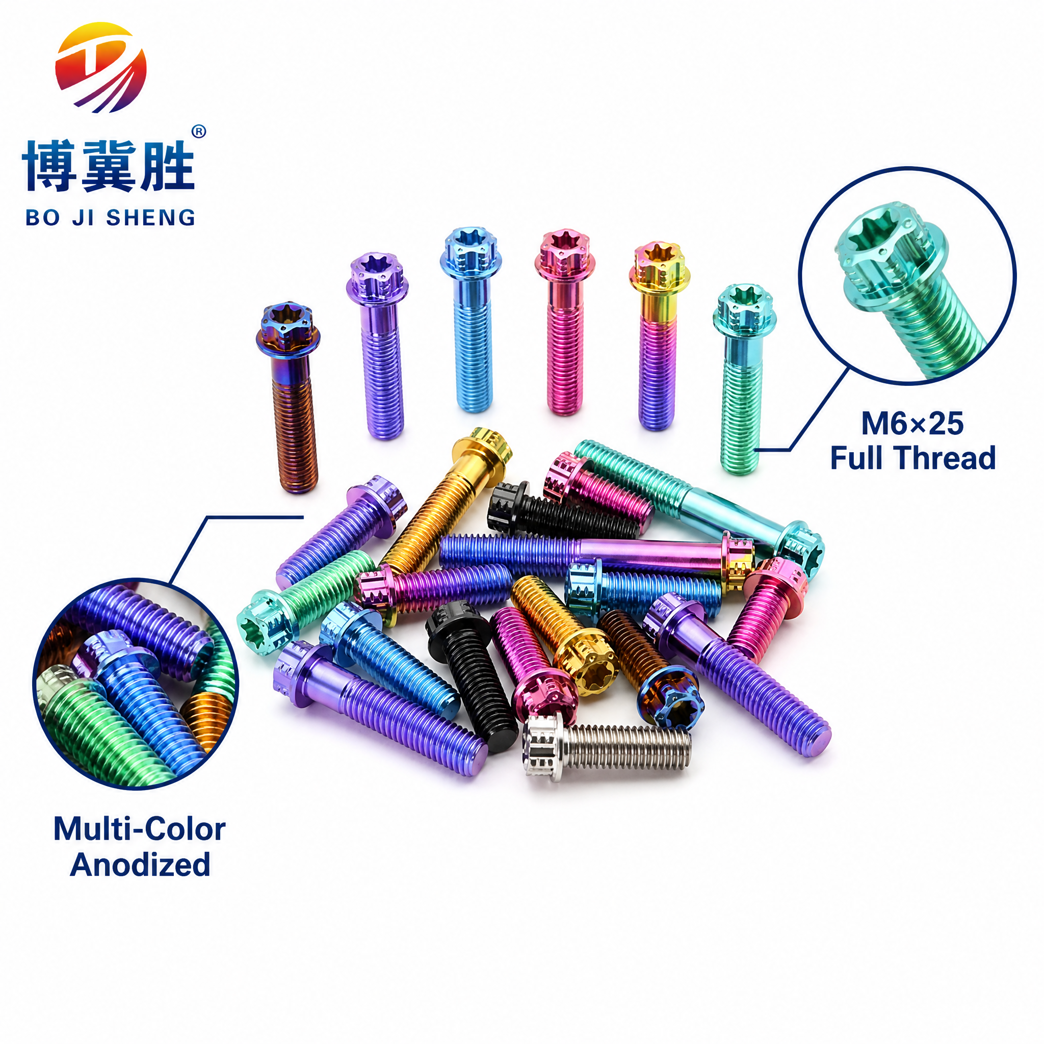 High-Strength Gr5 Titanium Hexagon Flange Bolts for Motorcycle