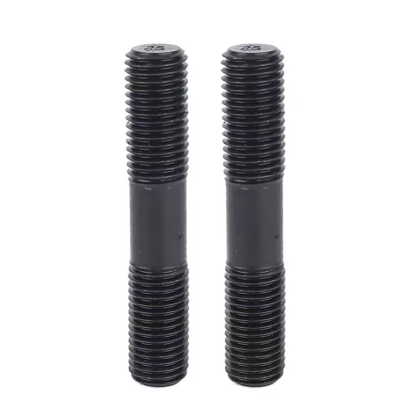 High Quality Metric Right Hand Thread M20 M8 M5 M24 M30 M36 Carbon Steel Stud Bolts Black Zinc Plated for Oil Gas