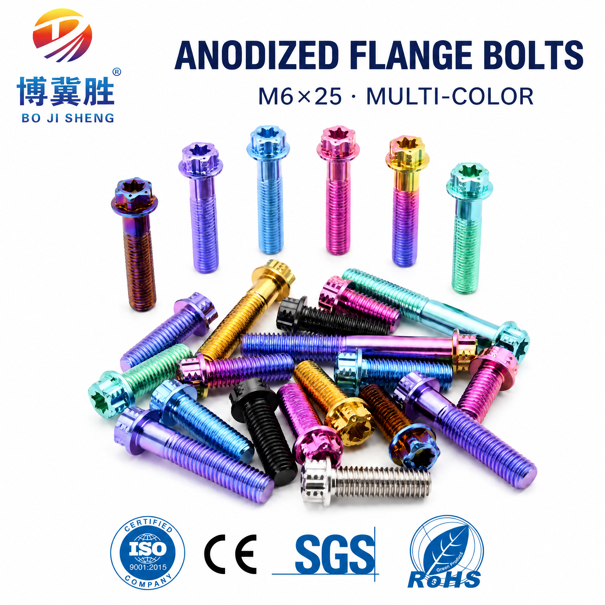 High-Strength Gr5 Titanium Hexagon Flange Bolts for Motorcycle