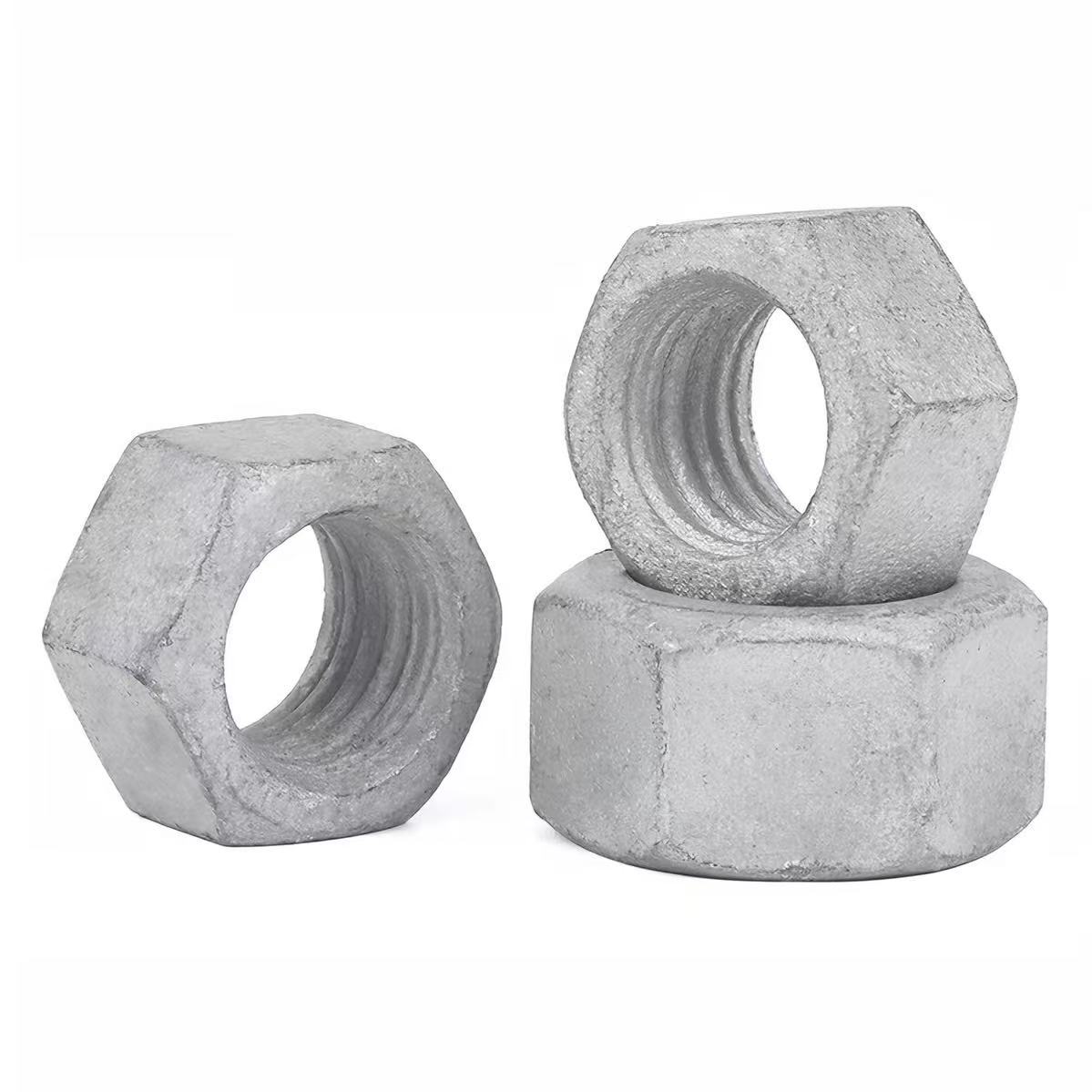 Hot Dip Galvanized Grade 8.8 Carbon Steel Hex Nut DIN934 Heavy Duty Bolts Nuts Screws Fasteners M8 M10 M12 M16 M20