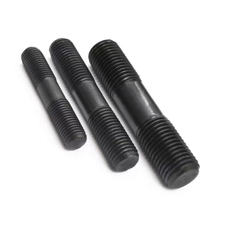 High Quality Metric Right Hand Thread M20 M8 M5 M24 M30 M36 Carbon Steel Stud Bolts Black Zinc Plated for Oil Gas