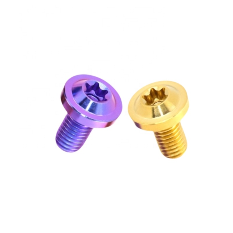 Custom High Quality Gr5 Titanium Bolts with Torx Button Head Flanged Screws in PVD for Bicycle Motorcycle Automotive Racing