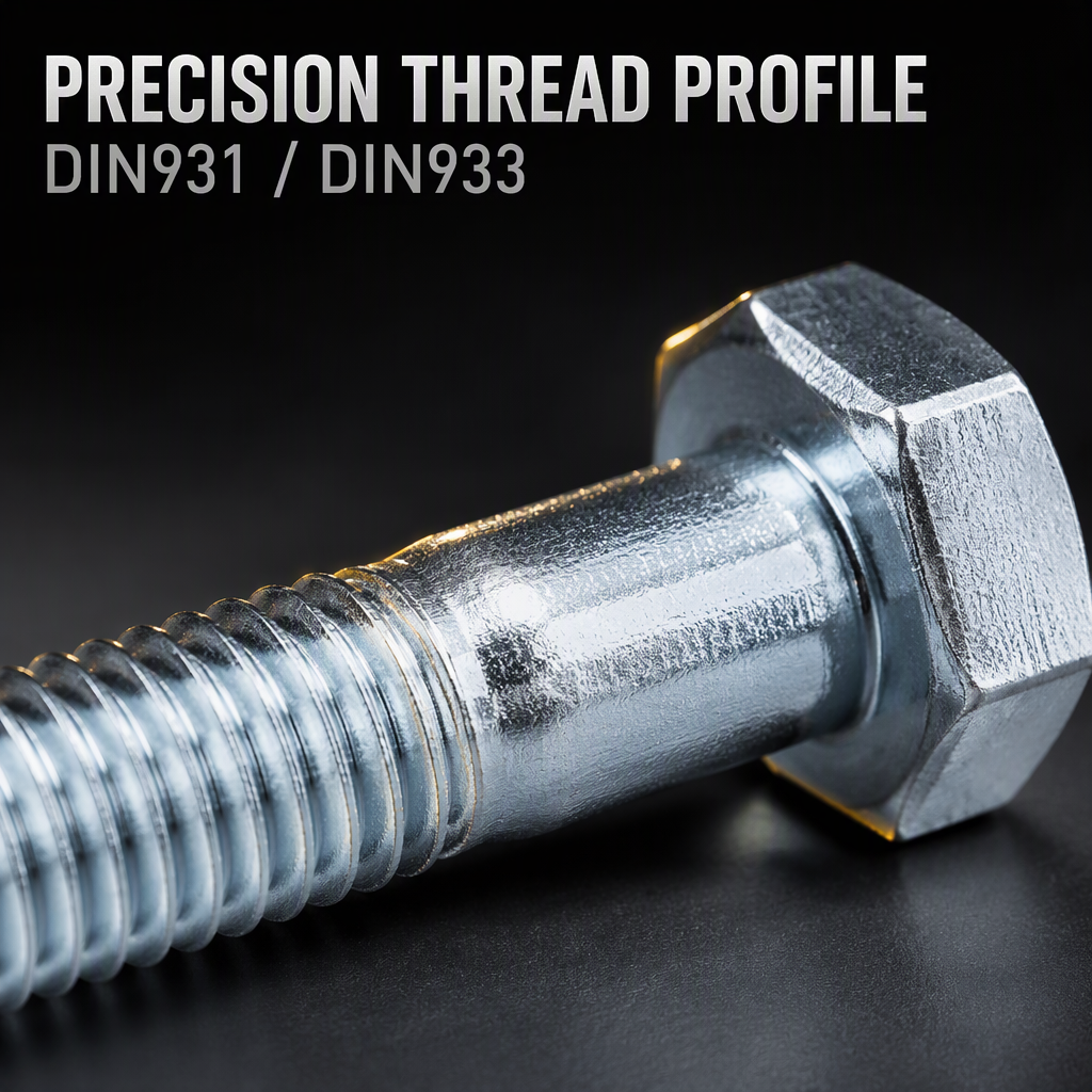 A325 Grade 8.8 Hex Bolt Nut DIN931/DIN933 Standard Carbon Steel Galvanized Surface Treatment High Tensile Bolts