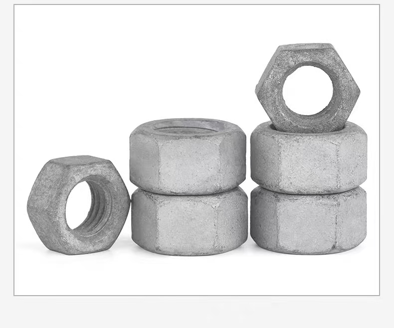 Hot Dip Galvanized Grade 8.8 Carbon Steel Hex Nut DIN934 Heavy Duty Bolts Nuts Screws Fasteners M8 M10 M12 M16 M20