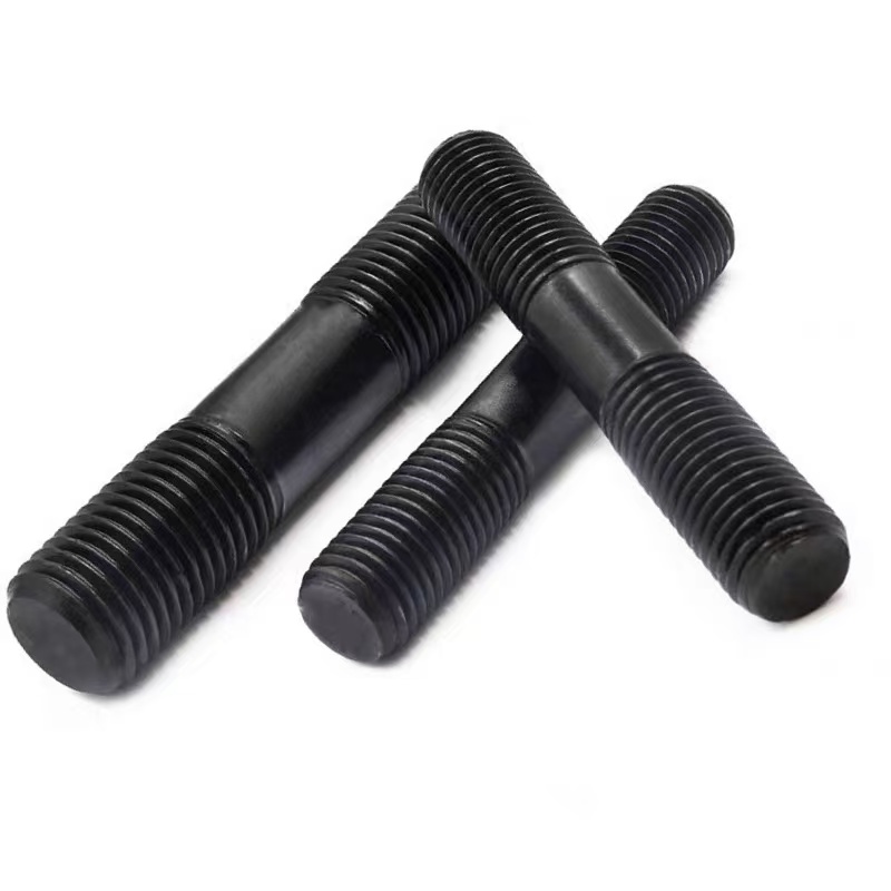 High Quality Metric Right Hand Thread M20 M8 M5 M24 M30 M36 Carbon Steel Stud Bolts Black Zinc Plated for Oil Gas