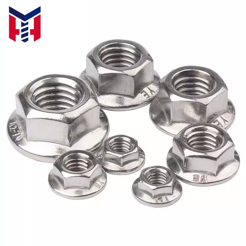 DIN Standard Titanium Hex Flange Locking Nuts with Plain Finished for Automotive Industry