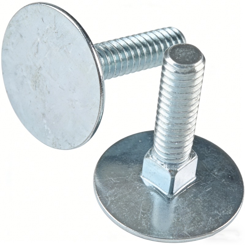 Extra Large Head Carriage Bolts Long Neck Carriage/Elevator Carbon Steel Big Round Flat Head Bolt