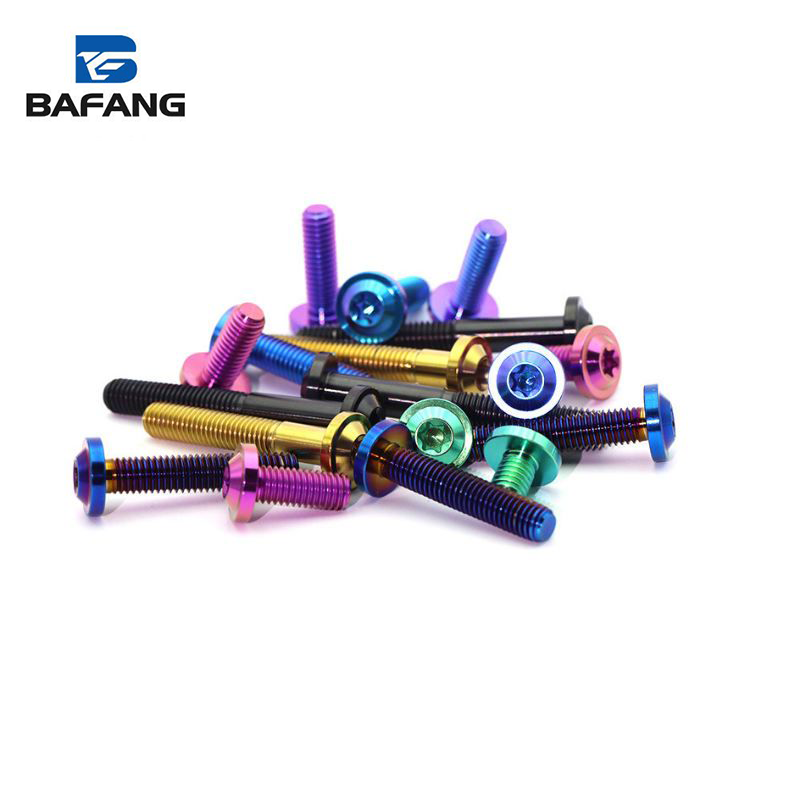 M4 M5 M8 M6 M10 Titanium Alloy Screws for Motorcycles with Large Disc Heads Inner plum Blossom Titanium Screws