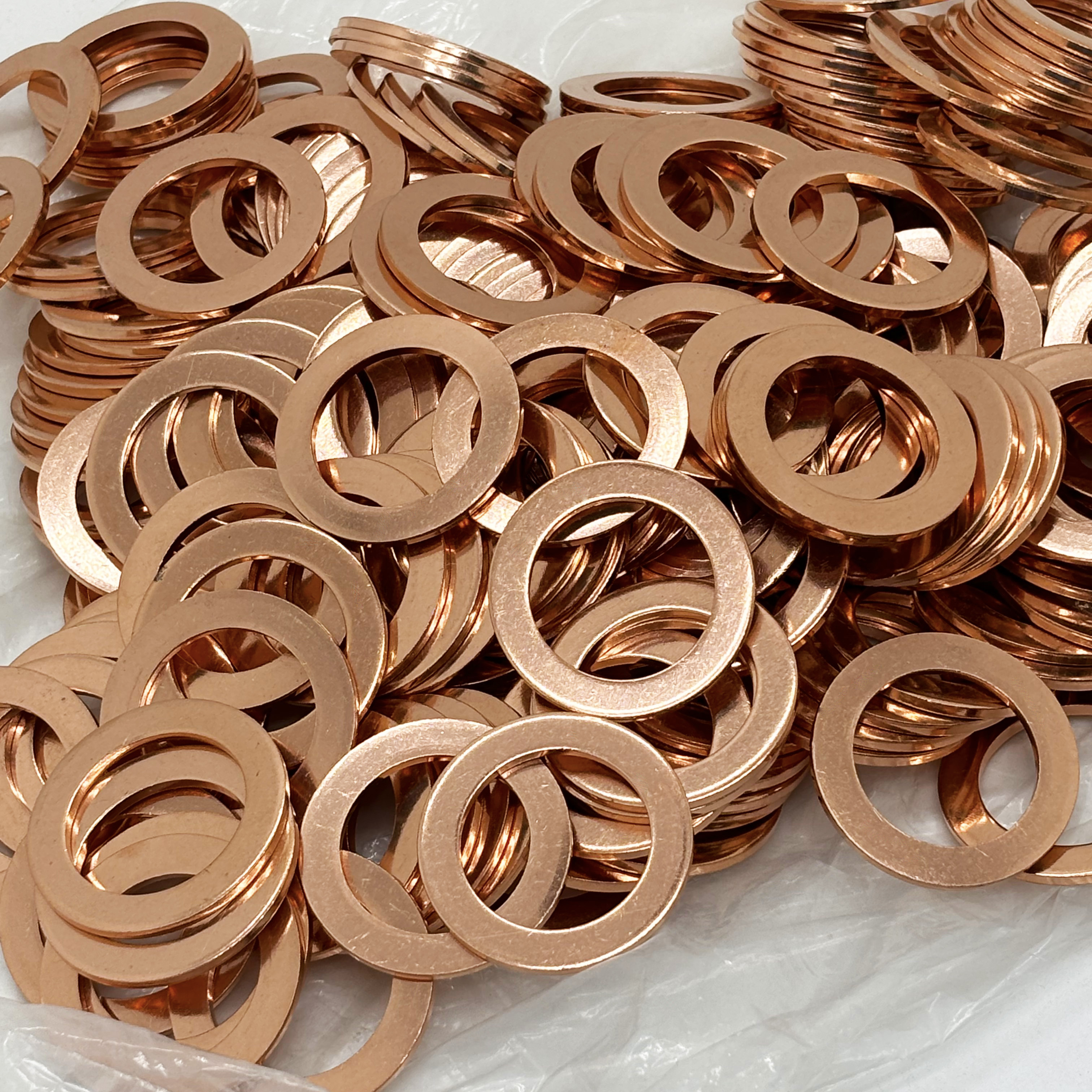 Industrial High Quality Copper Flat Washers, Seals, Nozzle Bracket Washers, Polytetrafluoroethylene, Metal Steel,