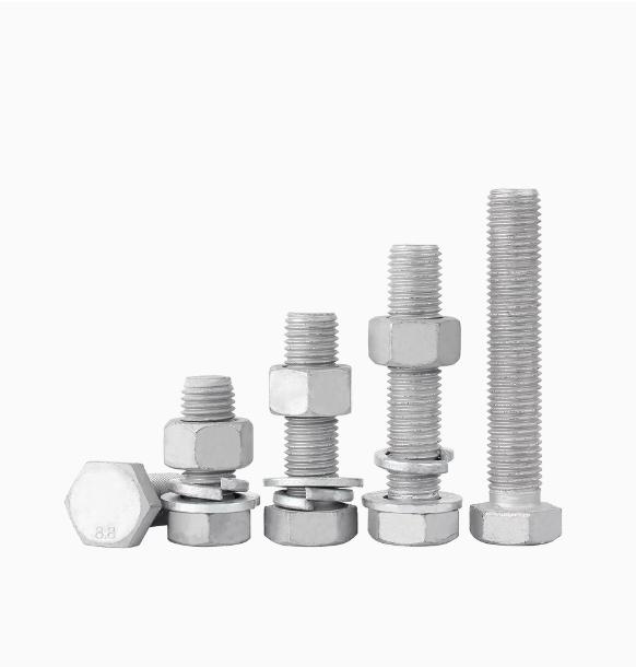 Grade 8.8 Hot-dip Galvanized Hexagonal Bolts Set High Strength Bolt and Nut Combination DIN 7990 HDG Outer Hex Bolts