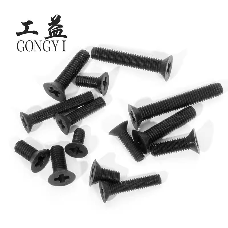 Black Nylon Phillips Countersunk Screw M2.5 M3 M4 M5 Flat Head CSK Industrial Panel Plastic Fastener PA66 GF30 UL94