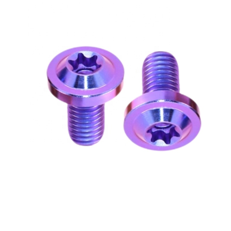 Custom High Quality Gr5 Titanium Bolts with Torx Button Head Flanged Screws in PVD for Bicycle Motorcycle Automotive Racing
