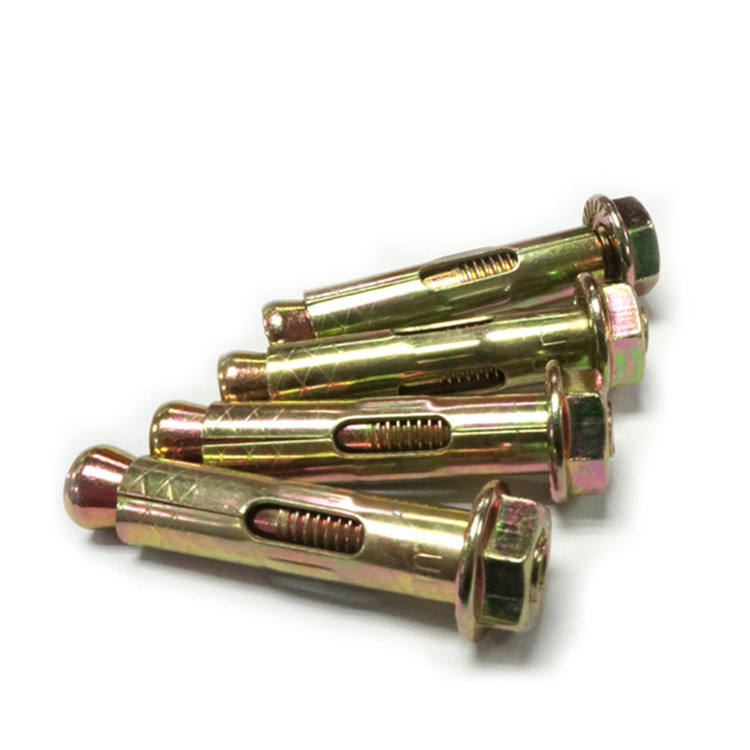 Heavy Duty Hex Flange Nut Sleeve Anchor Bolt Carbon Steel Yellow Zinc Plated Expansion Bolt for Concrete Construction