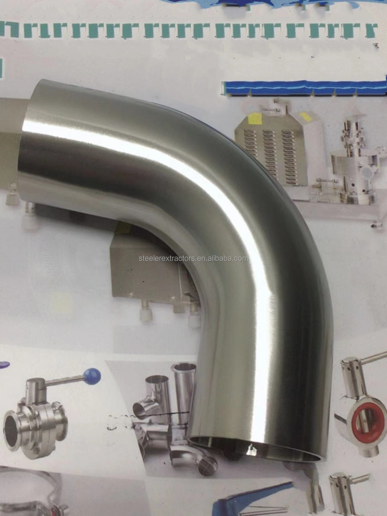 SS304 316L Seamless Tubing Sanitary Long Radius Elbow 90 Degree