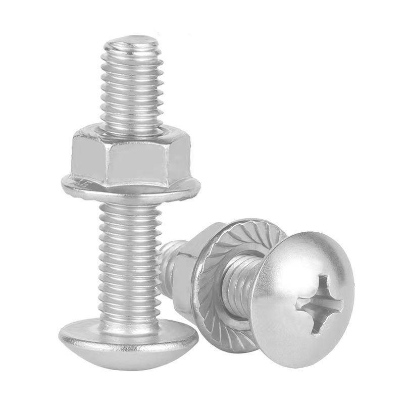 Din603 Carbon Steel Coach Bolt and Nuts Carriage Bolts Zinc Finish Truss Round Head Square Neck M6 Thread CLASS 4 to Standard