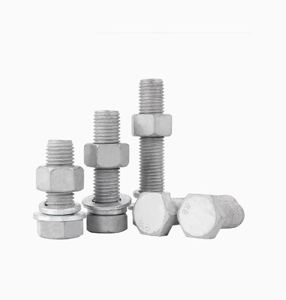 Grade 8.8 Hot-dip Galvanized Hexagonal Bolts Set High Strength Bolt and Nut Combination DIN 7990 HDG Outer Hex Bolts