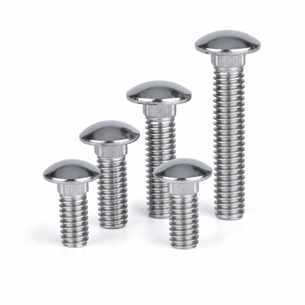 DIN603 M6 M8 M10 M12 Steel Round Head Square Neck Carriage Bolts Grade 4.8 &amp; 6.8 Zinc Finish Length 60mm