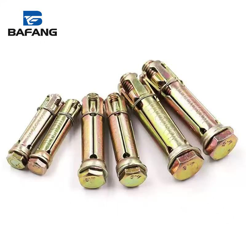 Heavy-Duty 3-Piece Expansion Anchor Bolt, Yellow Zinc Plated for Corrosion Resistance Carbon Steel with High Strength