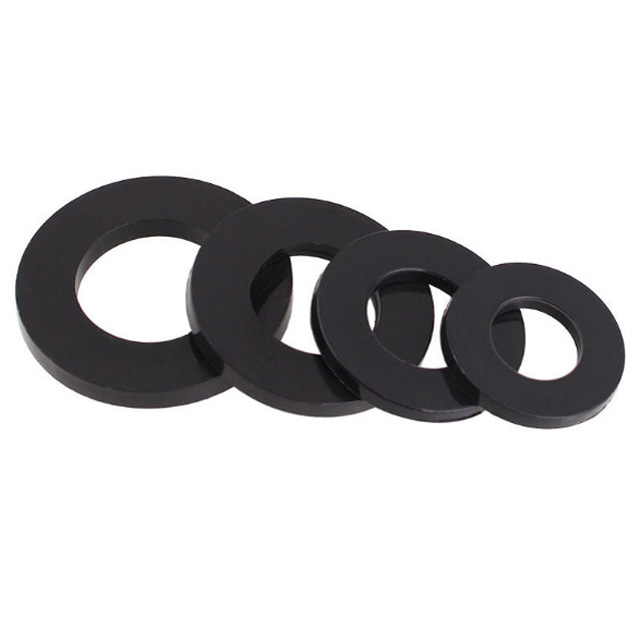 Factory Custom Made Black White Plastic Rubber Thin Flat Lock Round Washer Washers