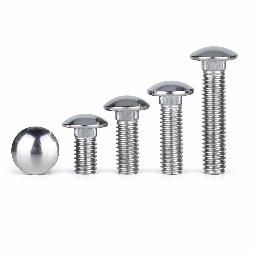 DIN603 M6 M8 M10 M12 Steel Round Head Square Neck Carriage Bolts Grade 4.8 &amp; 6.8 Zinc Finish Length 60mm