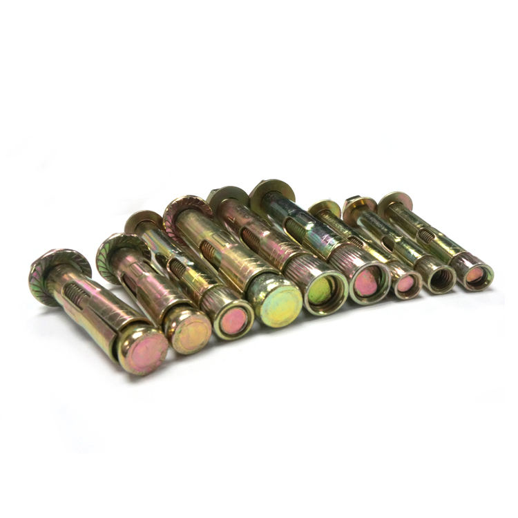Heavy Duty Hex Flange Nut Sleeve Anchor Bolt Carbon Steel Yellow Zinc Plated Expansion Bolt for Concrete Construction