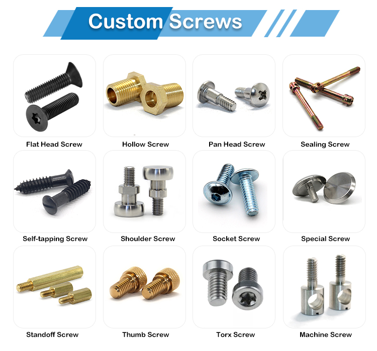 JeaSnn China Supplier Custom Made Carbon Steel with Nickel Plating Bolt and Nut, Customized Flat Head Hex Shoulder Screws
