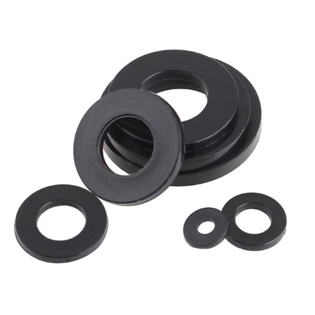 Factory Custom Made Black White Plastic Rubber Thin Flat Lock Round Washer Washers