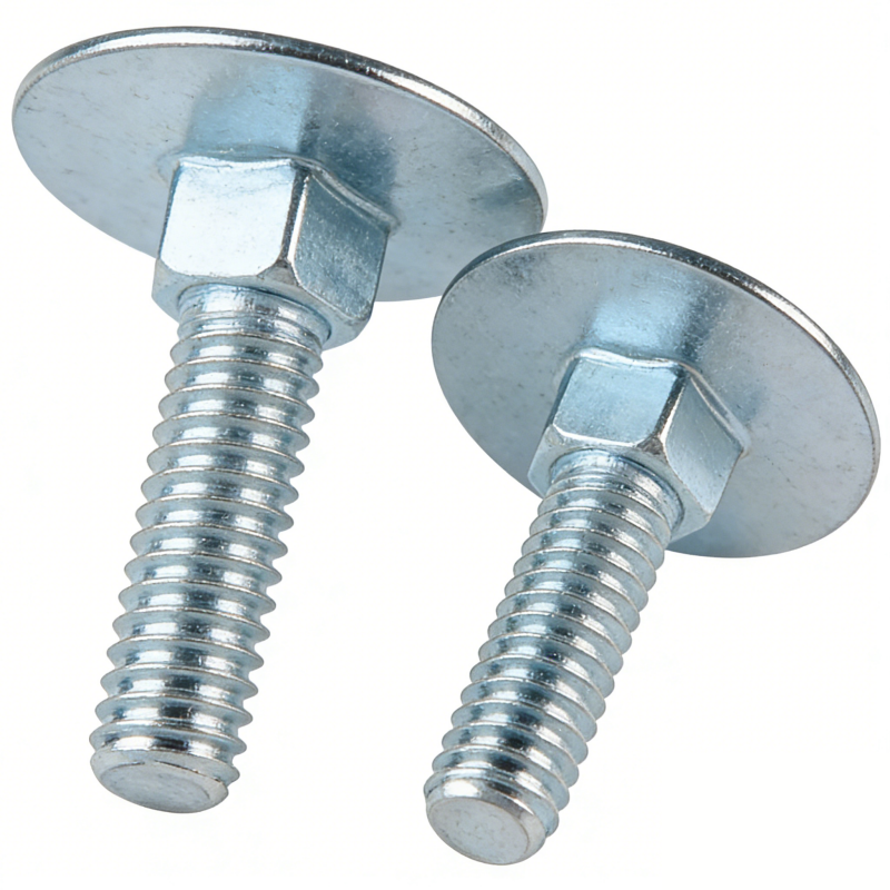 Extra Large Head Carriage Bolts Long Neck Carriage/Elevator Carbon Steel Big Round Flat Head Bolt