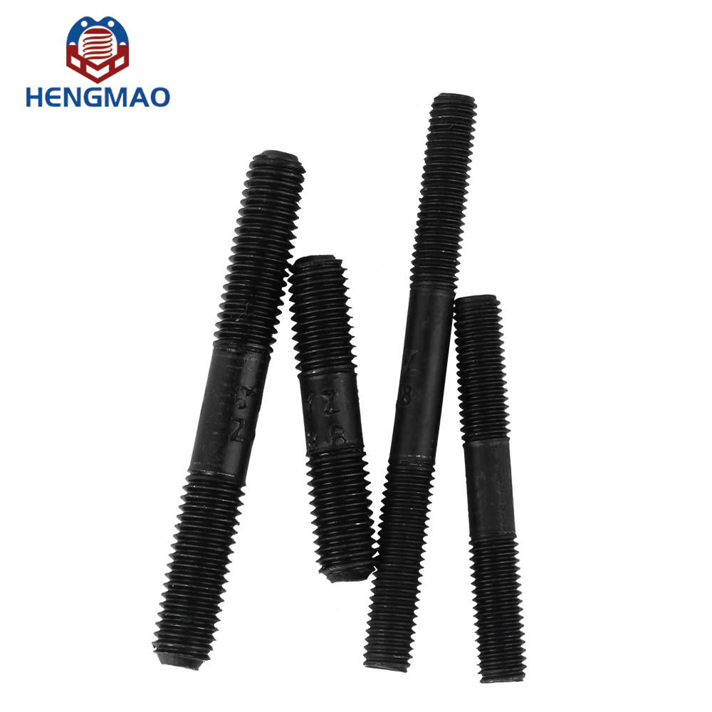 High Quality Blue Zinc Plated Black Steel Double Threaded End Stud Bolts With Nuts and Washers