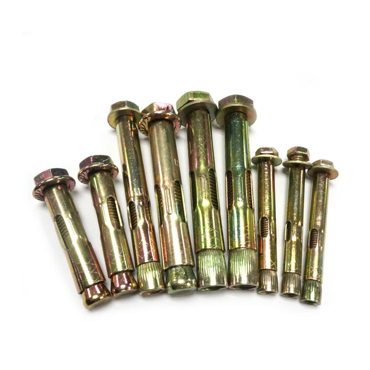 Heavy Duty Hex Flange Nut Sleeve Anchor Bolt Carbon Steel Yellow Zinc Plated Expansion Bolt for Concrete Construction