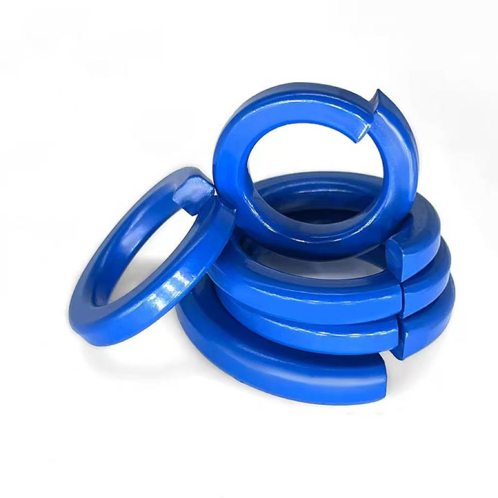 Split Lock Washer Carbon Steel PTFE Xylan Coated, QAC Certified, For Offshore Petrochemical Assembly
