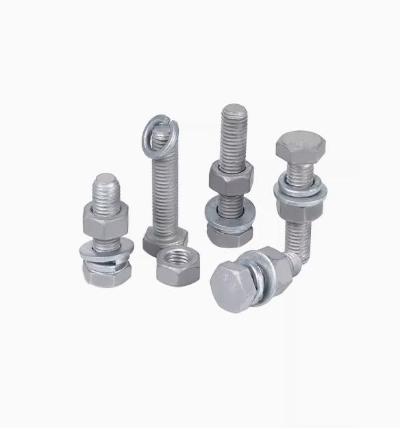 Grade 8.8 Hot-dip Galvanized Hexagonal Bolts Set High Strength Bolt and Nut Combination DIN 7990 HDG Outer Hex Bolts