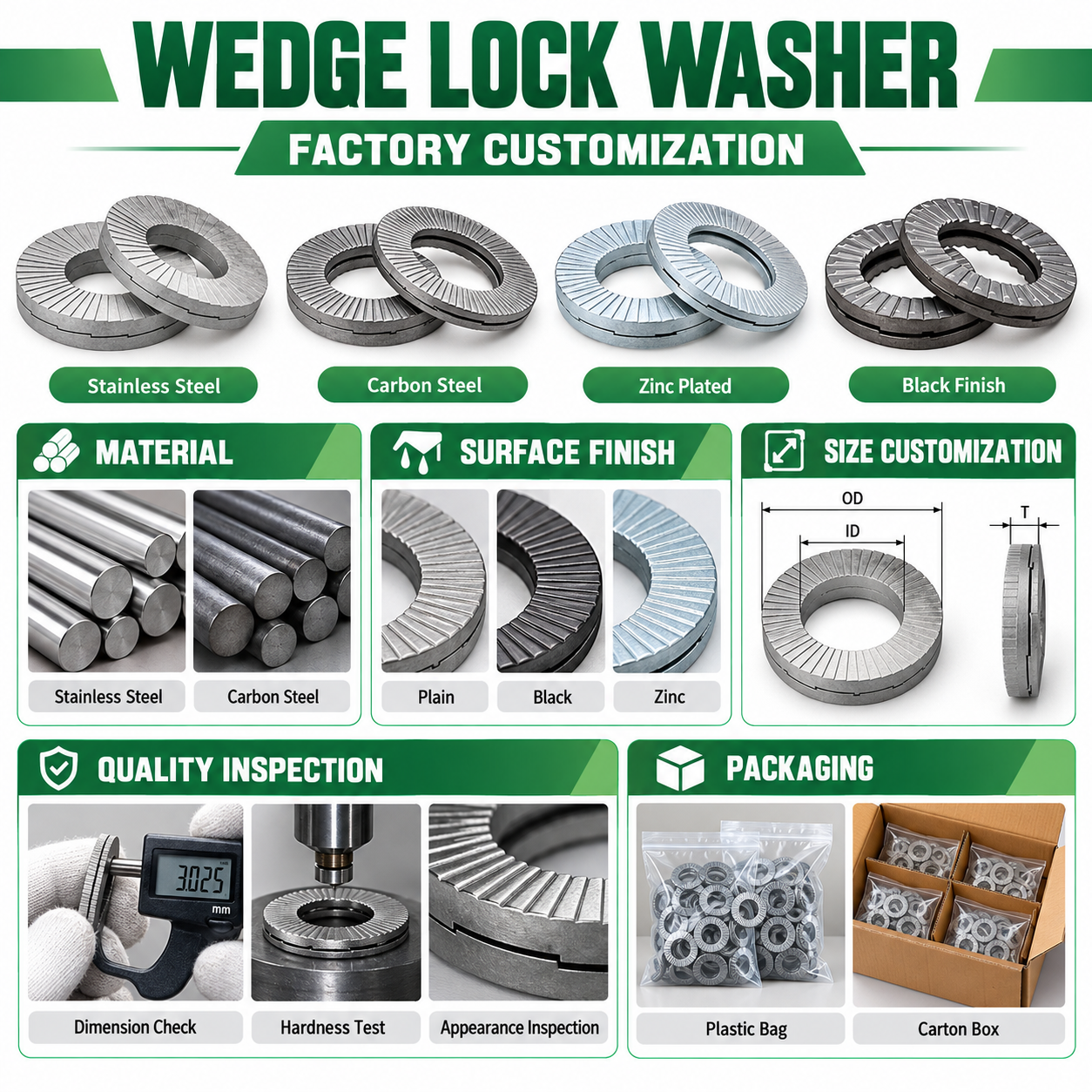 Wedge Lock Washer DIN 25201 Double Stack Anti Vibration Self Locking Washer Custom OEM Fastener