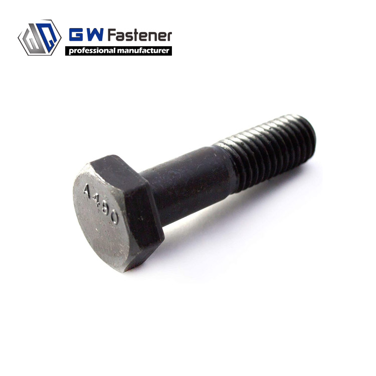 ASTM A490 Heavy Hex Structural Bolts Grade Class 12 Steel Black/Plain/HDG Finish ASME B18.2.6 Standard