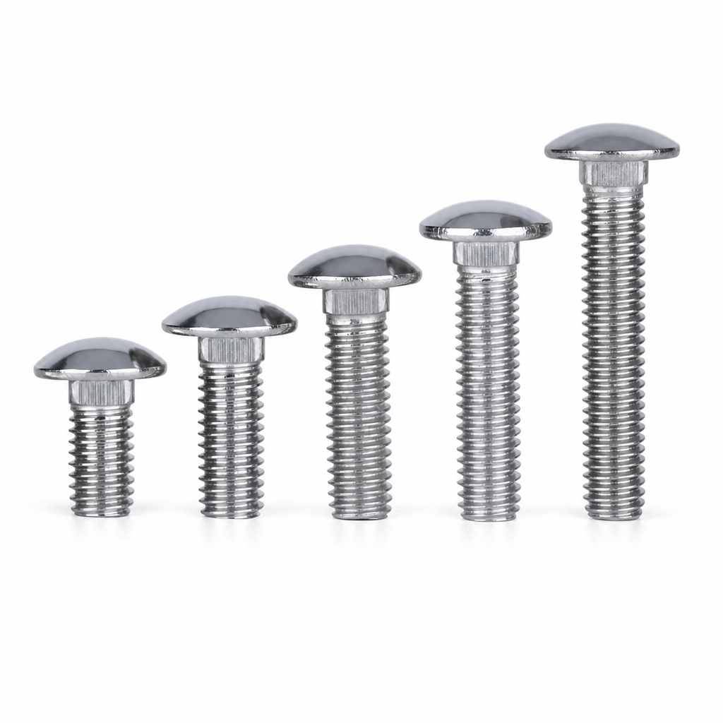 DIN603 M6 M8 M10 M12 Steel Round Head Square Neck Carriage Bolts Grade 4.8 &amp; 6.8 Zinc Finish Length 60mm