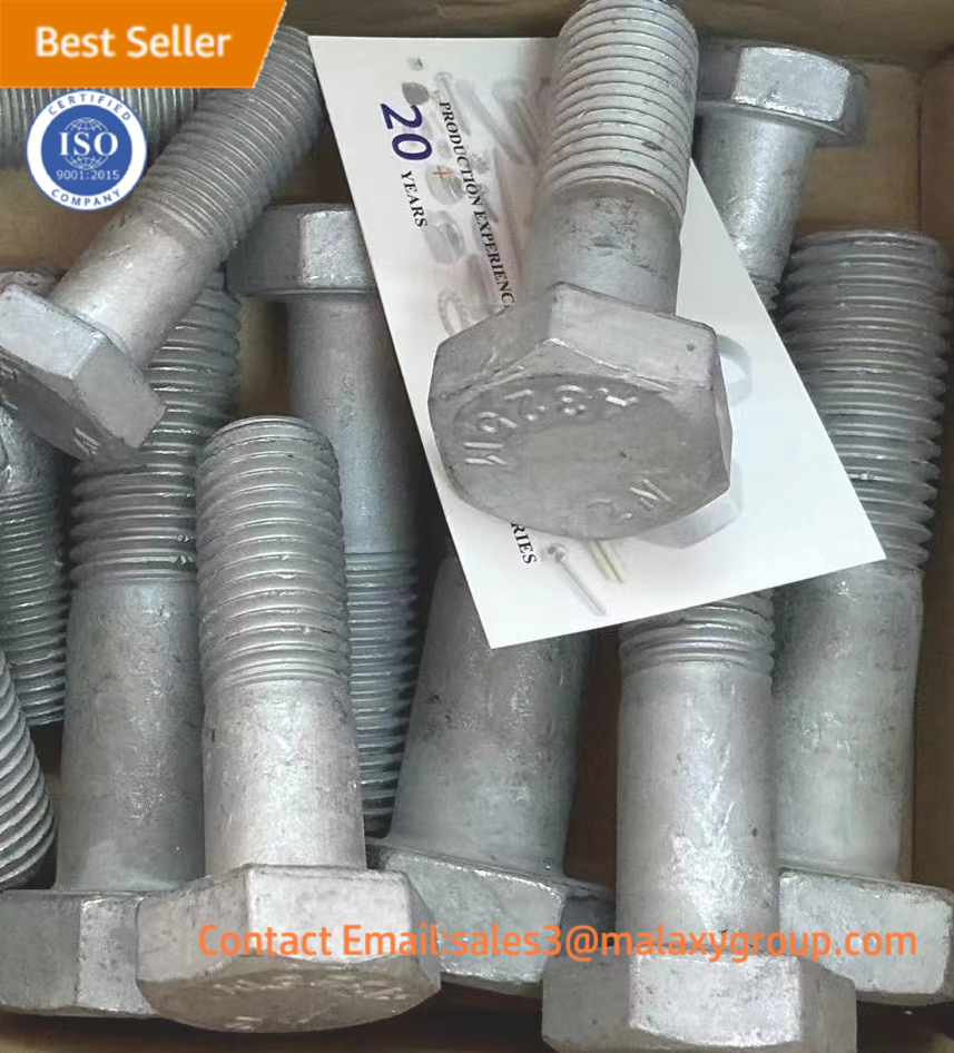 MALAXY Fastener Factory Hot Dip Galvanized ASTM A325 A325M/ A490 A490M Heavy Hex Structural Bolt