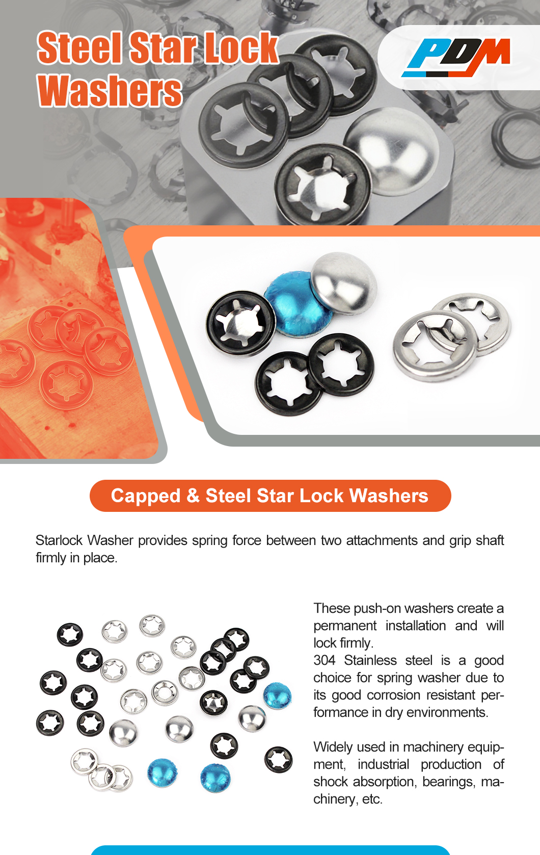 Capped & Steel Star Lock Washers