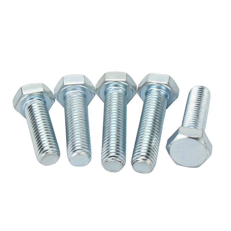 Zinc Plated Grade 8.8 Alloy Steel Hex Head Bolts Fasteners High Strength for General Industry Construction