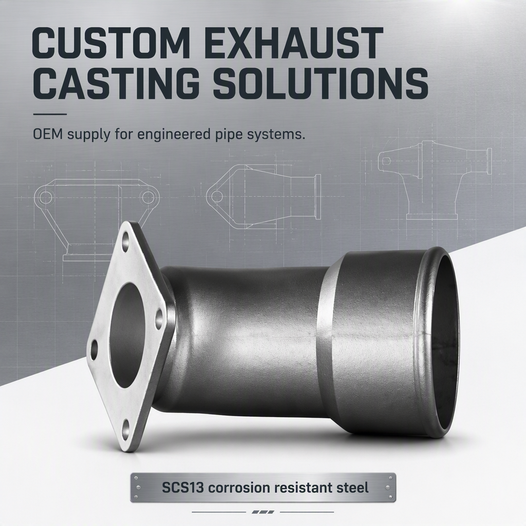 Custom SCS13 Stainless Steel Exhaust Elbow Investment Casting OEM Corrosion Resistant High Temperature Marine Industrial