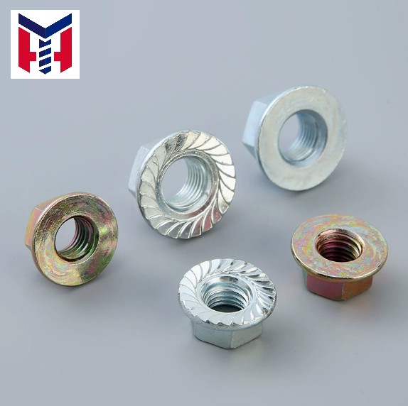 DIN Standard Titanium Hex Flange Locking Nuts with Plain Finished for Automotive Industry