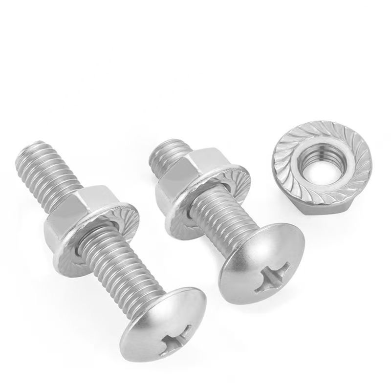Din603 Carbon Steel Coach Bolt and Nuts Carriage Bolts Zinc Finish Truss Round Head Square Neck M6 Thread CLASS 4 to Standard