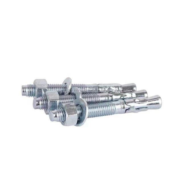 Manufacturer's Wholesale Galvanized Carbon Steel Head Expansion Wedge Anchor Bolts 3/4 Thread TiCN Coated 25 Lbs Capacity