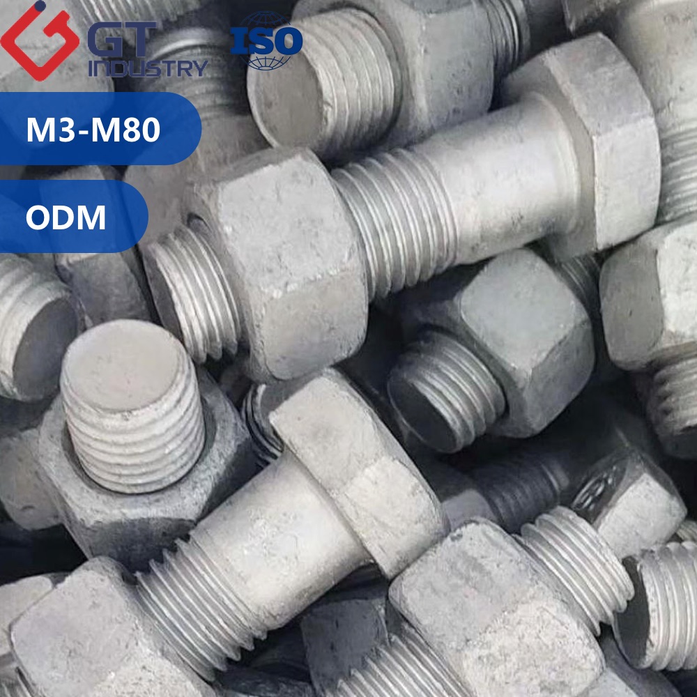 Grade 5 8 Grade 8.8 10.9 Custom Steel HDG Hex Bolts A193 B7 A325 A490 Hexagon Heavy Nuts Hot Dip Galvanized ASTM Bolts And Nuts